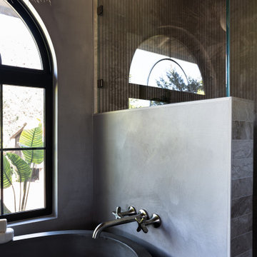 Modern and Understated Mediterranean Escape: Primary Bathroom