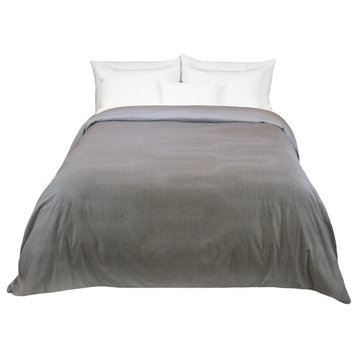 Yue Home Textile Yarn-Dyed 100% Cotton Duvet Cover, Taupe, King