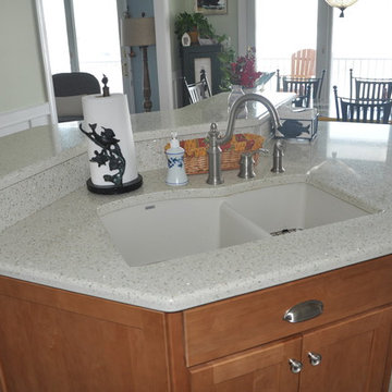 Waterfront Kitchen with Seaglass Island