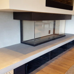 Glass Guillotine Fireplace - Indoor Fireplaces