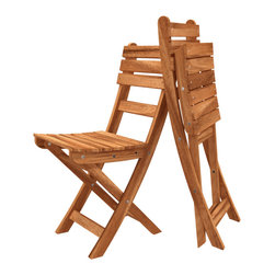 Interbuild Sofia solid wood folding indoor/outdoor chairs 2 pieces/golden teak - Outdoor Folding Chairs