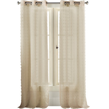 Payton Grommet Sheer Window Curtains Set of 2, Tan, 37, X 95 in