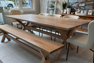 Kitchen/dining room combo - large modern kitchen/dining room combo idea in Vancouver
