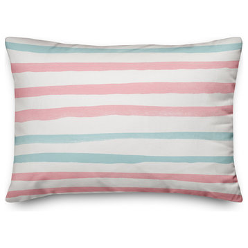 Watercolor Stripes 14x20 Lumbar Pillow