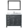 Art Bathe Kelly 42" Vanity Set, French Gray Base, Solid Surface Marble Counter