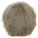 StyleCraft - Dann Foley Circle Throw Pillow Taupe Faux Fox Hair With Feather Filling - This shag fur pom pom accent pillow is a playful addition to your space bringing you comfort and style. This cozy piece offers a warm elegance to your home with its soft fabric and circular design.