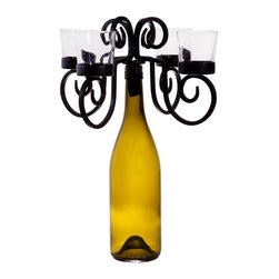 Wrought Iron Bottle Candelabra - Candleholders