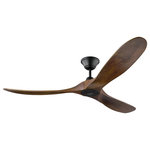 Monte Carlo Fan Company - Monte Carlo Fan Company Maverick Ceiling Fan, Matte Black/Walnut - With a sleek modern silhouette, a DC motor and super energy-efficiency, the 60" Maverick ceiling fan from Monte Carlo features softly rounded blades and elegantly simple housing. Maverick has a 60-inch blade sweep and a 3-blade design that delivers a distinct profile and incredible airflow for living rooms, great rooms or outdoor covered areas. It includes a hand-held remote with six speeds and reverse, and is available in six distinct finish options: Brushed Steel housing with Dark Walnut blades, Brushed Steel housing with Koa blades, Matte Black housing with Dark Walnut Blades, Aged Pewter housing with Light Grey Weathered Oak blades, Matte Black housing with Matte Black blades and Matte White housing with Matte White blades. All versions feature beautiful hand-carved, balsa wood blades. ENERGY STAR qualified. Maverick fans are damp-rated, and may be used indoors and in covered outdoor spaces.