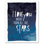 DDCG - I Love You More Than All The Stars 16x20 Canvas Wall Art - The  I Love You More Than All The Stars 16x20 Canvas Wall Art features an cute saying to hang in your kid's room. This canvas helps you add celestial designs your home. Digitally printed on demand with custom-developed inks, this exclusive design displays vibrant colors proven not to fade over extended periods of time. The result is a stunning piece of wall art you will love.