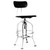 Toledo Black + Chrome Adjustable High Back Bar Chair
