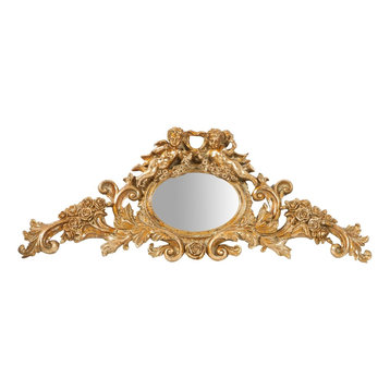 Cherub Antique Style Wall Mirror, Gold, 50x20 cm