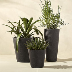 shore polyterrazzo black planters | CB2 - Baby And Kids