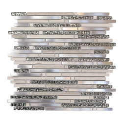 Marble Steel/Grey Strips - Mosaic Tile