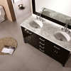 Design Element London 61" Modern Double Sink Vanity Set, Espresso
