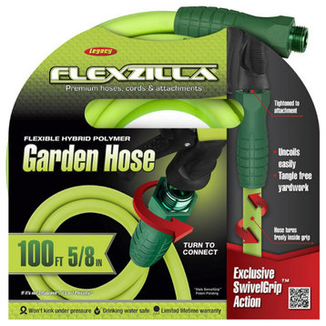Flexzilla® HFZG5100YWS SwivelGrip™ Lightweight Garden Hose, 5/8" ID x 100'