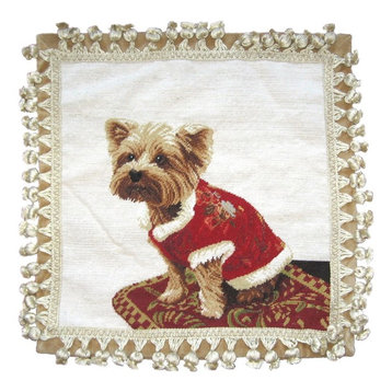 Yorkie Petit Point Pillow