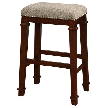 Kennedy Backless Tweed Bar Stool, 20.98W X 15D X 32.01H, Walnut