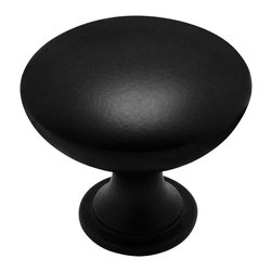 Cosmas - Cabinet Knob, 1-1/4" Diameter, Flat Black, Set of 10 - Cabinet And Drawer Knobs