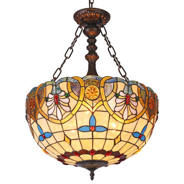 Liana 2-Light Victorian Inverted Ceiling Pendant 18"