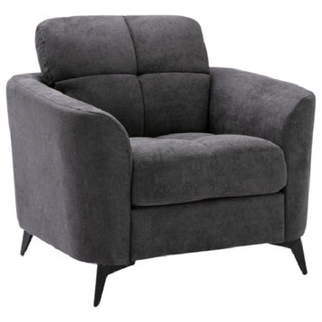 Callie Woven Fabric Chair, Gray