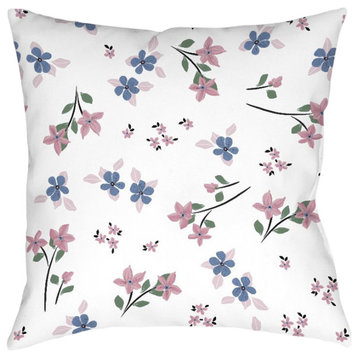 Laural Home Kathy Ireland Delicate Floral Array Outdoor Pillow, 18"x18"