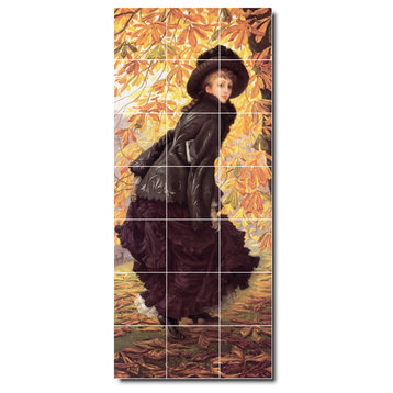 James Tissot Women Painting Ceramic Tile Mural #121, 18"x42"