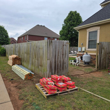 6-Foot Cedar Privacy Fence With Top Cap Installation in Bentonville, AR