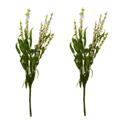 Shea's Wildflower - Steeple Weed Sprays, Light Pink and Cream, Set of 2 - Wreaths And Garlands