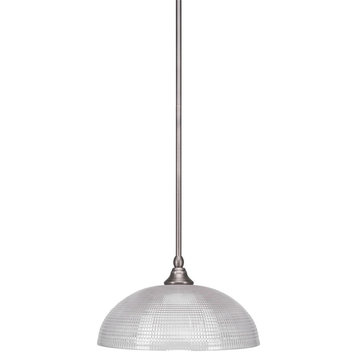 Stem 1-Light Pendant with Hang Straight Swivel, Brushed Nickel/Clear Ribbed