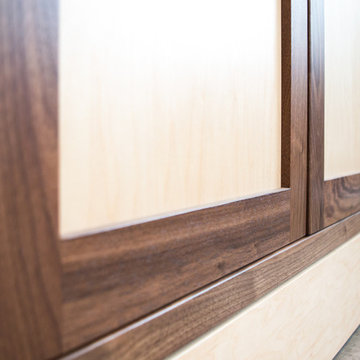 TV Lift Cabinet in solid Maple Infused with Solid Walnut (The Naramada)