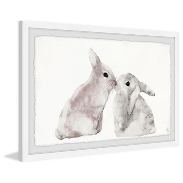 "Sweet Bunnies" Framed Painting Print, 24"x16"