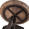 Dakota Adjustable Mango Wood Stool with Cast Iron Base