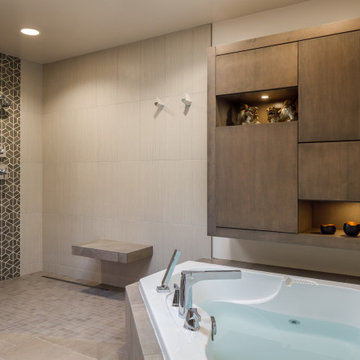Modern Spa Master Bathroom - Fullerton, CA
