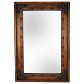 SUPREME WOOD Shasta 45.7-in x 31.5-in Wooden Brown Bathroom Vanity Mirror  in the Bathroom Mirrors department at