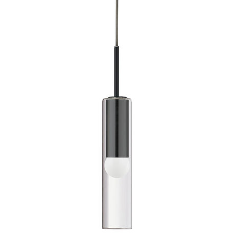 Dainolite Palmer 1-Light Incandescent Pendant, Black/Clear Glass, PMR-171P-MB