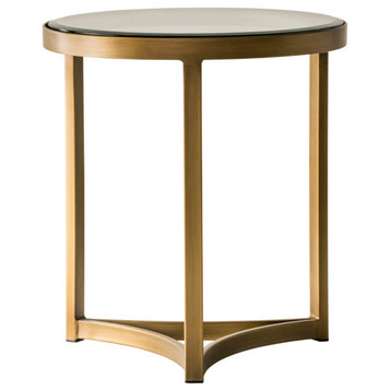 Glass Top Round Side Table, Andrew Martin Sundance