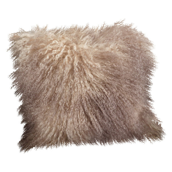 Saro Lifestyle Mongolian Lamb Fur Poly Mongolian Lamb Pillow Cover
