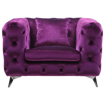ACME Atronia Chair, Purple Fabric