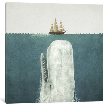 White Whale Square by Terry Fan Canvas Print, 37"x37"