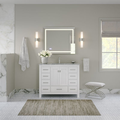 Ashton Bathroom Vanity, White, 42", Single Sink, Freestanding