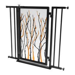 Fusion Gates - Fusion Gate with Willow Branch Design, Black, 32"-36" - Dog Gates