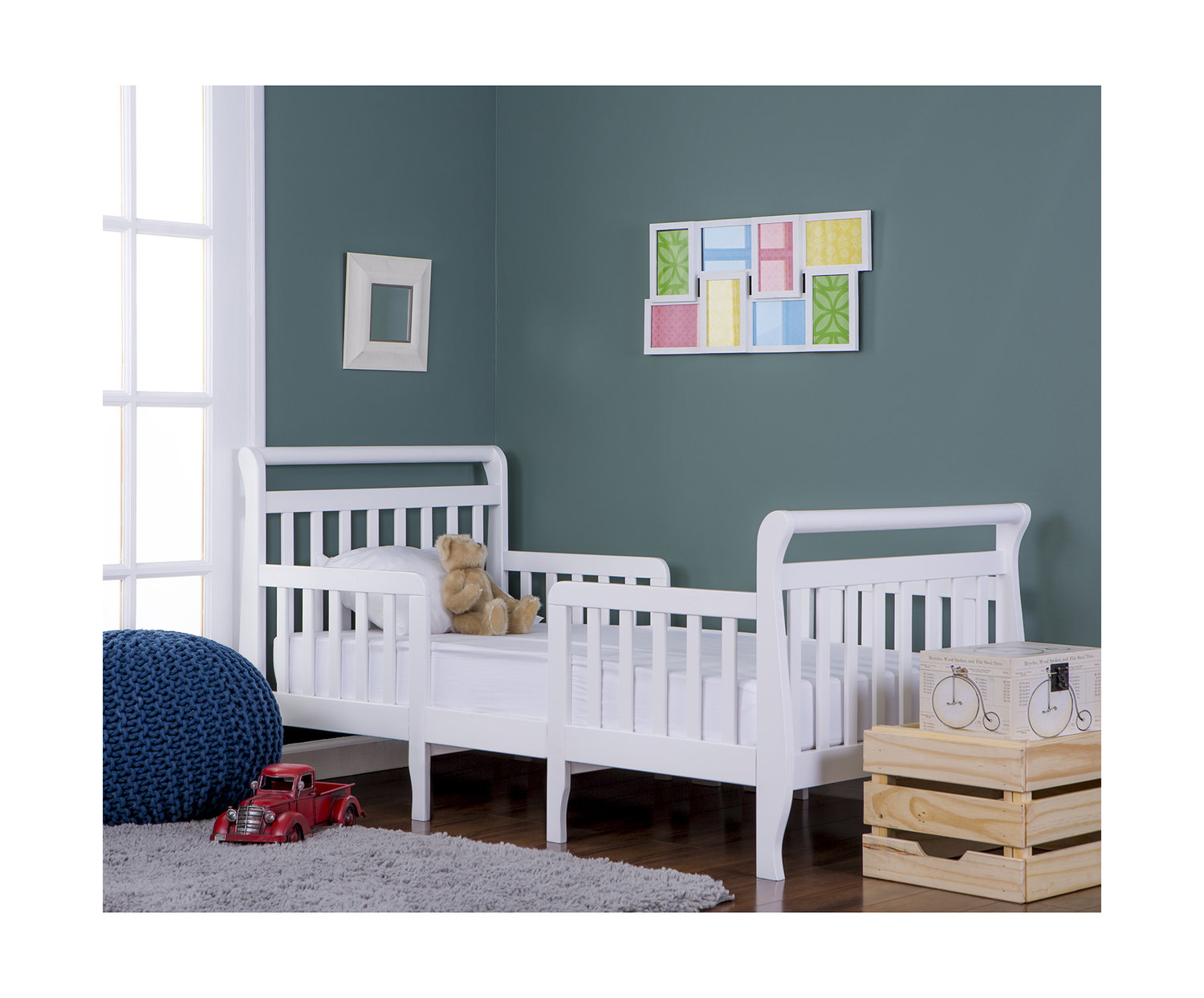 Dream On Me Emma 3 in 1 Convertible Toddler Bed, White