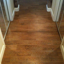Wood tile flooring