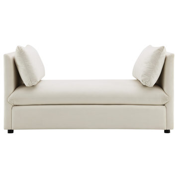 Becca 59" Upholstered Daybed, Ivory