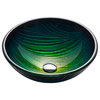 Nature Series 17" Round Green Glass Vessel 19mm thick Bathroom Sink