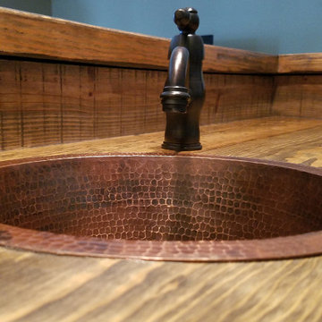 14" Round Hammered Copper Prep Sink (BR14DB3)