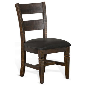 Pemberly Row 18" Ladderback Chair with Cushion Seat in Tobacco Leaf