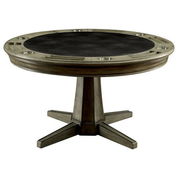 Furniture of America Bellamy Wood Round Multi-Purpose Gaming Table in Gray