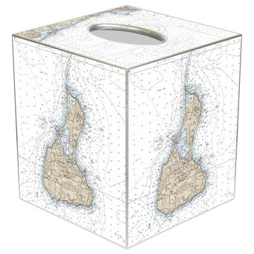 TB2487 - Block Island Nautical Chart Tissue Box Cover