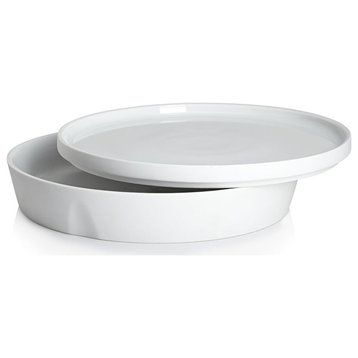 Degrenne L'Econome Starck Porcelain Serving Bowl and Plate, 9.4"